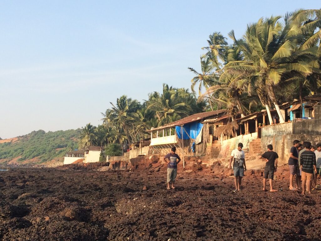 Anjuna Beach and shoreline in Goa.